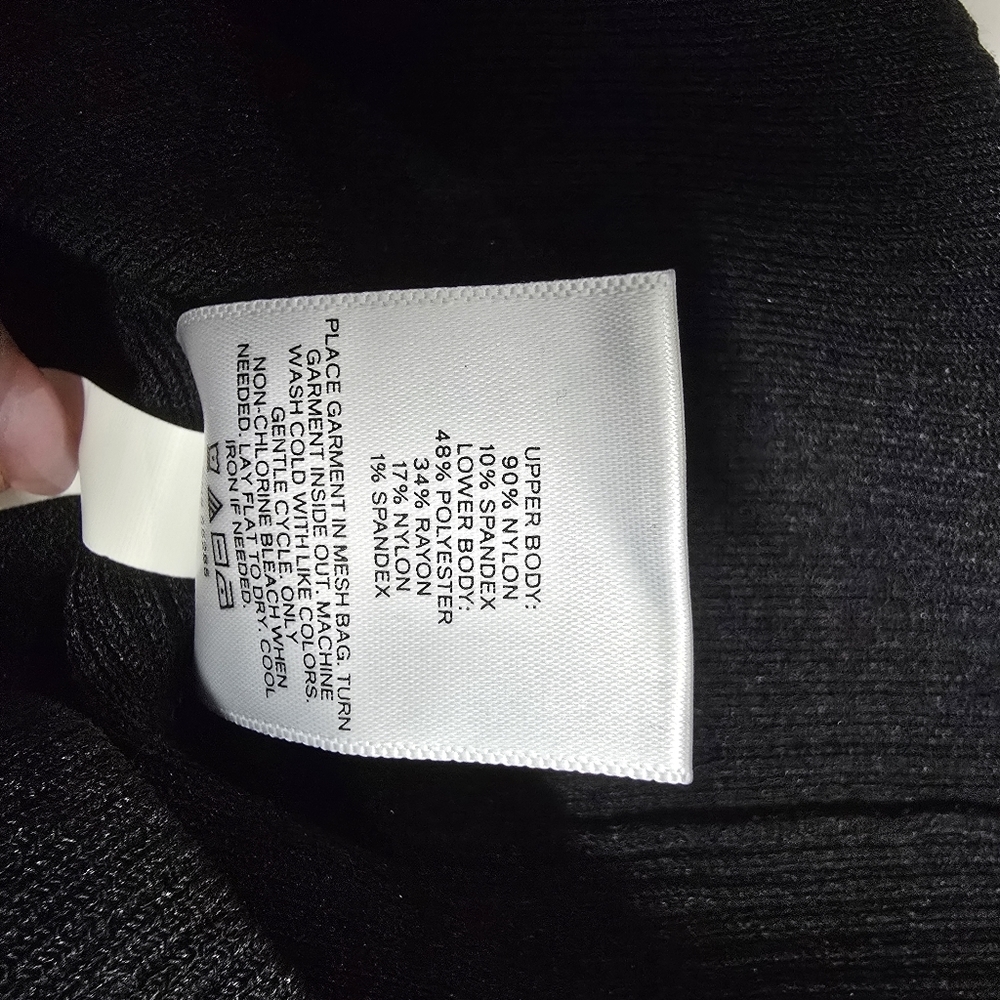 Express Cocktail & Party Body Contour Mesh Crew Neck Long Sleeve Midi - Picture 8 of 8